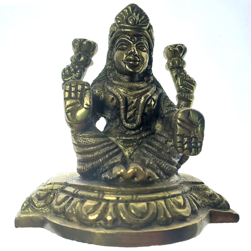 Ashirwad Goddess Lakshmi Brass Idol Statue Sculpture for Diwali Pooja, Temple, Vastu Laxmi Devi