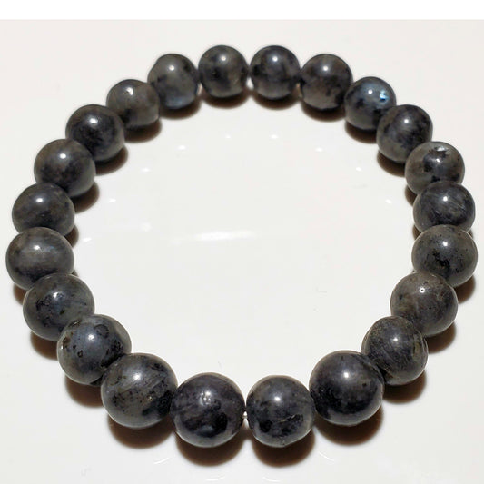 8mm Black Labradorite Beaded Elastic Stretch Bracelet | Wild Lotus® | @wildlotusbrand