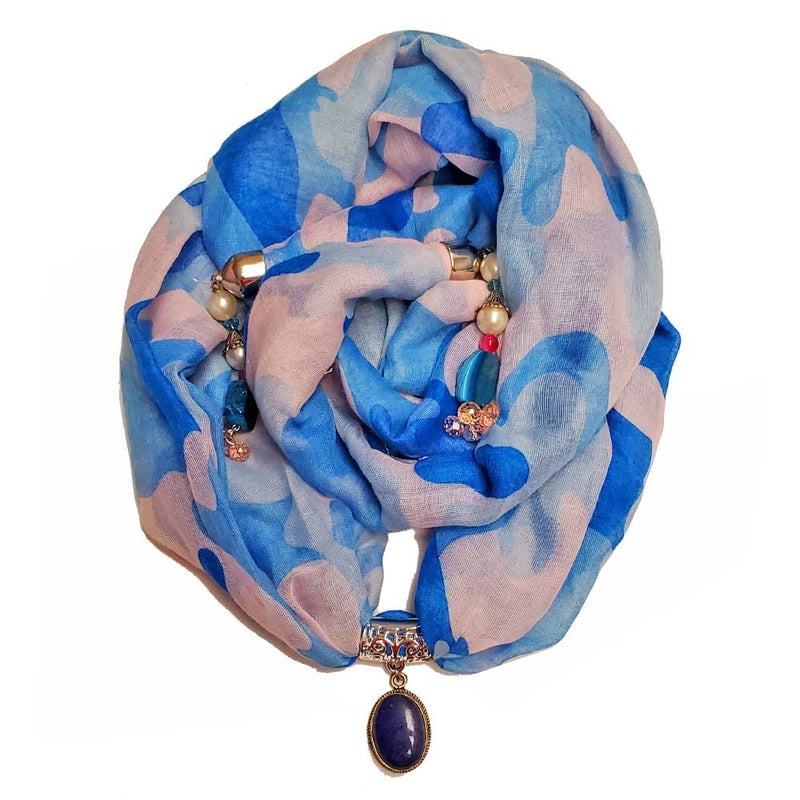 Blue Camouflage Cotton Cover Up Pendant Scarf | Wild Lotus® | @wildlotusbrand