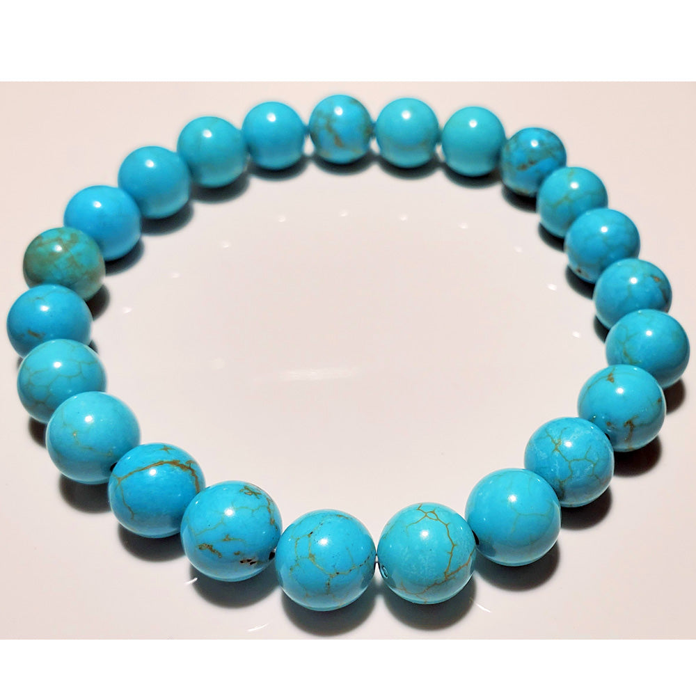 8mm Blue Howlite Beaded Elastic Stretch Bracelet | Wild Lotus® | @wildlotusbrand
