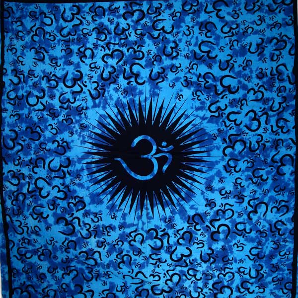 Blue Om Echoes Tapestry