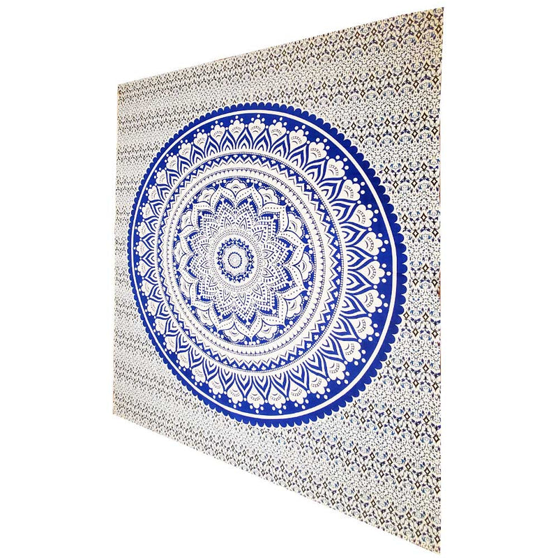 Blue Ombre Art Pattern Full Size Sheet Tapestry Wall Hanging Decoration | Wild Lotus® | @wildlotusbrand
