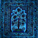 Blue Tree of Life Peacock Tapestry