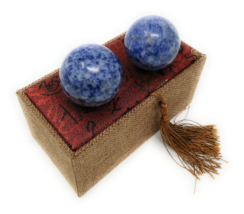Blue Corrundum Chinese Baoding Balls Small Home Decor Accents for Shelf | Wild Lotus® | @wildlotusbrand