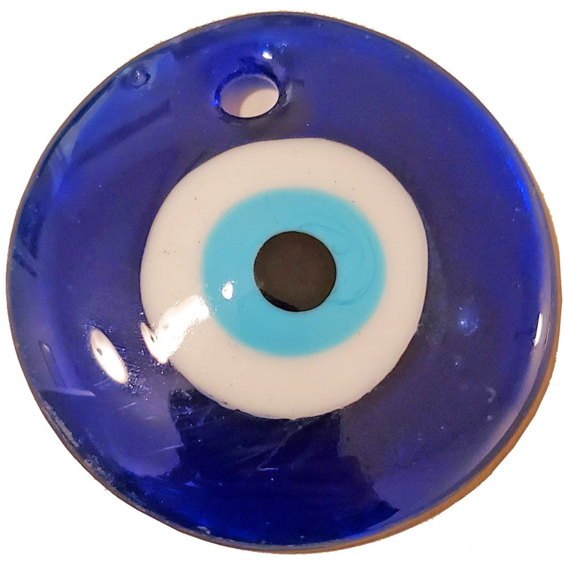 Blue Evil Eye Wall Hanging Flat Glass Ornament Knot Pendant Necklace | @wildlotusbrand | Wild Lotus®