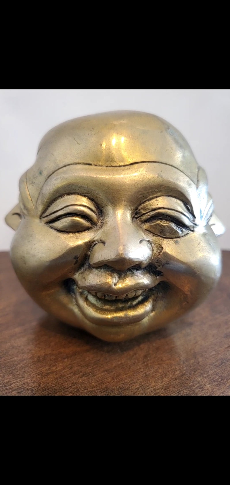Brass Four Faced Buddha Head Figurine