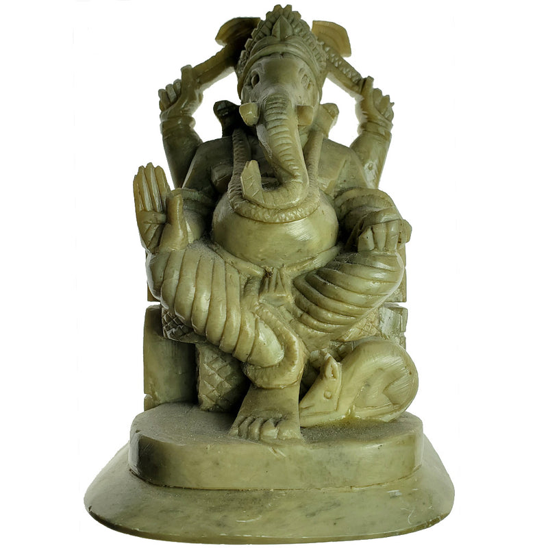 Soapstone Carving Hindu God of Beginnings Ganesha Collectible Statue Figurine