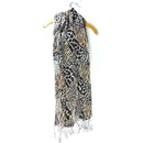 Yellow Animal Print Cotton Fabric Stole Pattern