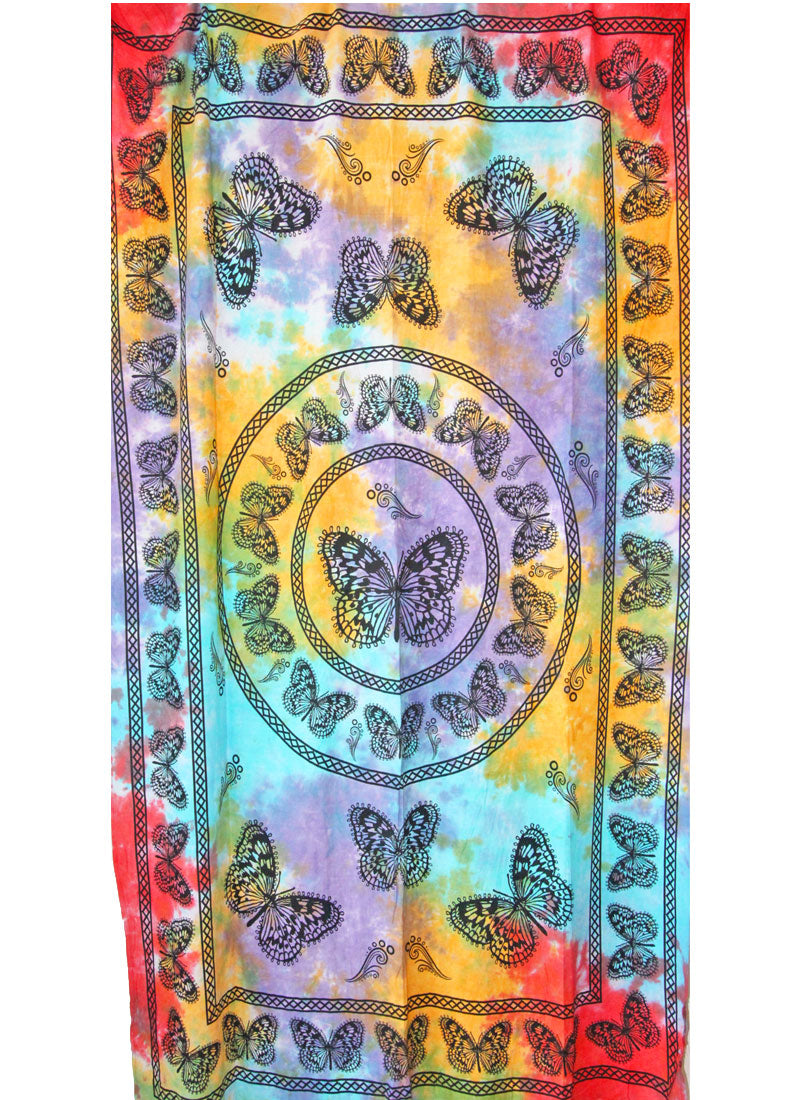 Butterfly Portraiture Art Round Geometric Tie Dye Tapestry | Wild Lotus® | @wildlotusbrand