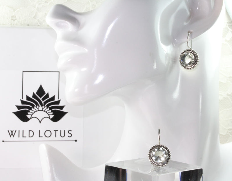 Crystal Quartz Halo Earrings | Wild Lotus | @wildlotusbrand