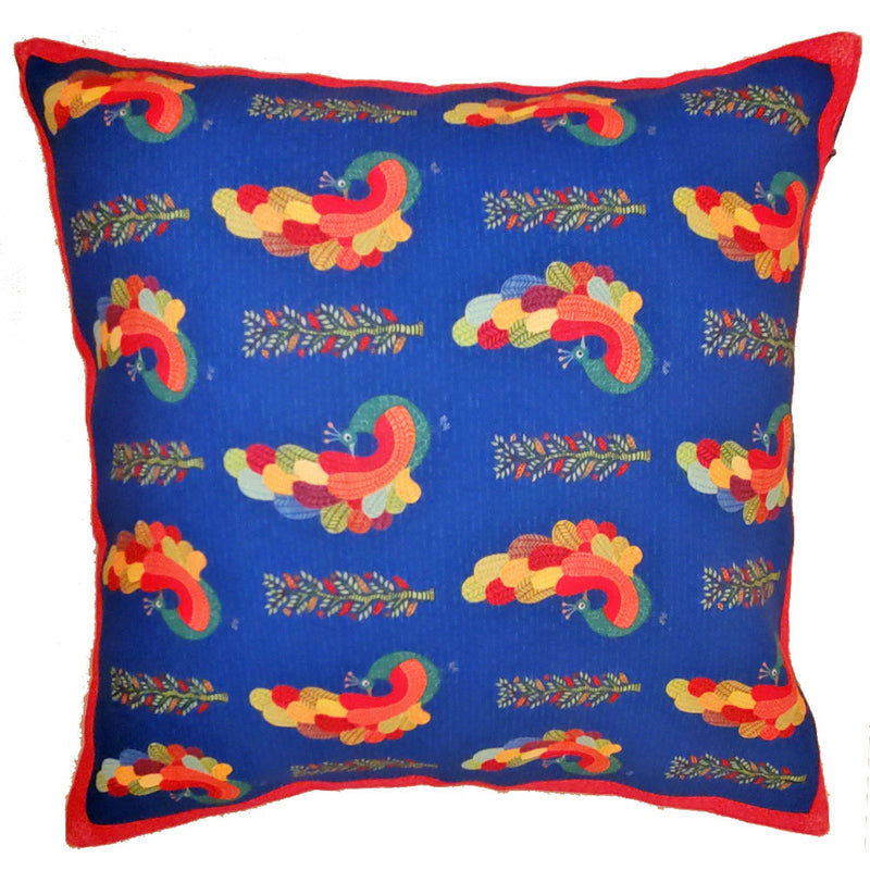 Dancing Peacock Cartoon Cushion Cover Design Home Accent Furnishing - 16 x 16 | Wild Lotus® | @wildlotusbrand