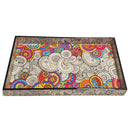 Dual Theme Doodle Art Pattern Laminated Paisley Mandala Design Wood Tray