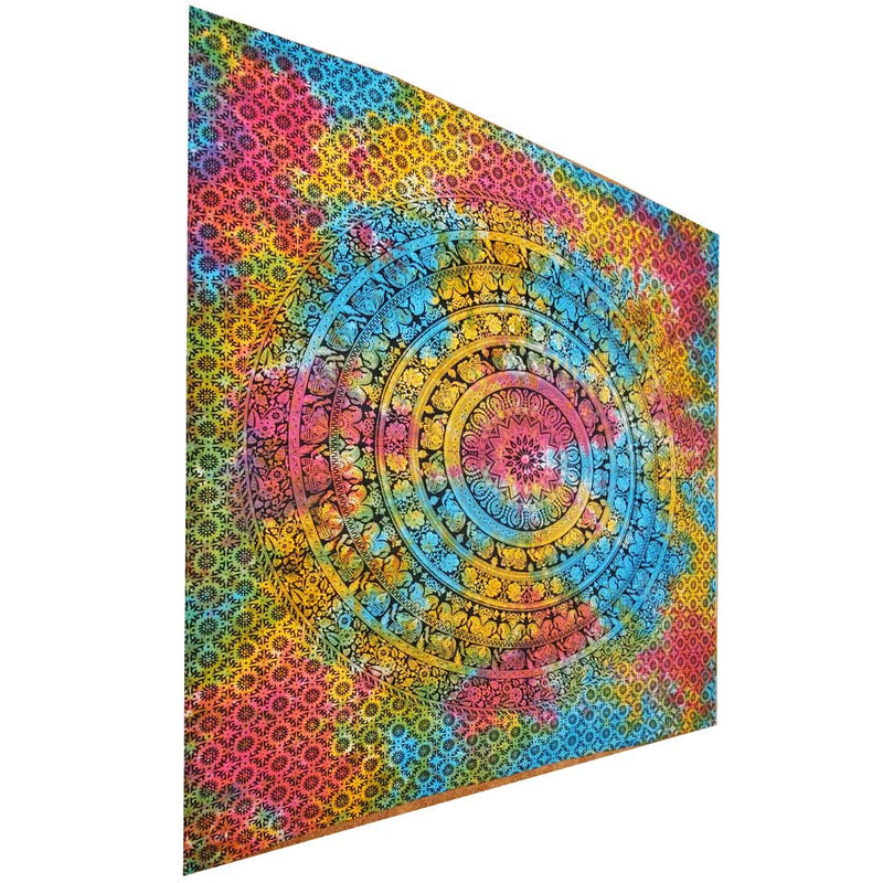 Tie Dye Elephant Mandala Chakra Star Full Size Tapestry Wall Art | Wild Lotus® | @wildlotusbrand