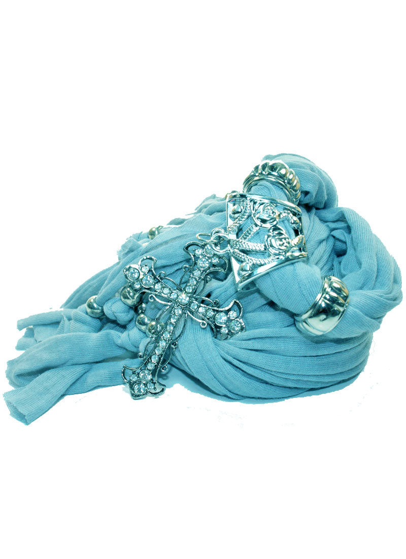 Everyday Turquoise Cross Pendant Scarf | Wild Lotus® | @wildlotusbrand