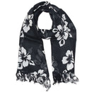 Black Floral Pattern Pareo Beach Hawaiian Sarong Scarf | Wild Lotus® | @wildlotusbrand