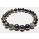 8mm Gold Obsidian Beaded Elastic Stretch Bracelet | Wild Lotus® | @wildlotusbrand