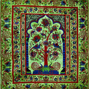 Green Tree of Life Peacock Tapestry