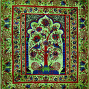 Green Tree of Life Peacock Tapestry