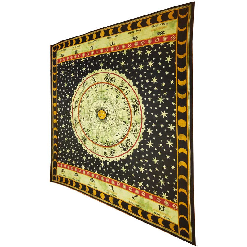 Green Zodiac Horoscope Astrological Wall Tapestry | @wildlotusbrand | Wild Lotus®