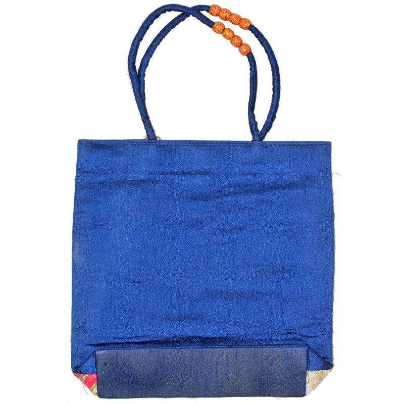 Gudari Raw Silk Patchwork Sequin Zardozi Embroidery Lace Tote Bag | Wild Lotus® | @wildlotusbrand