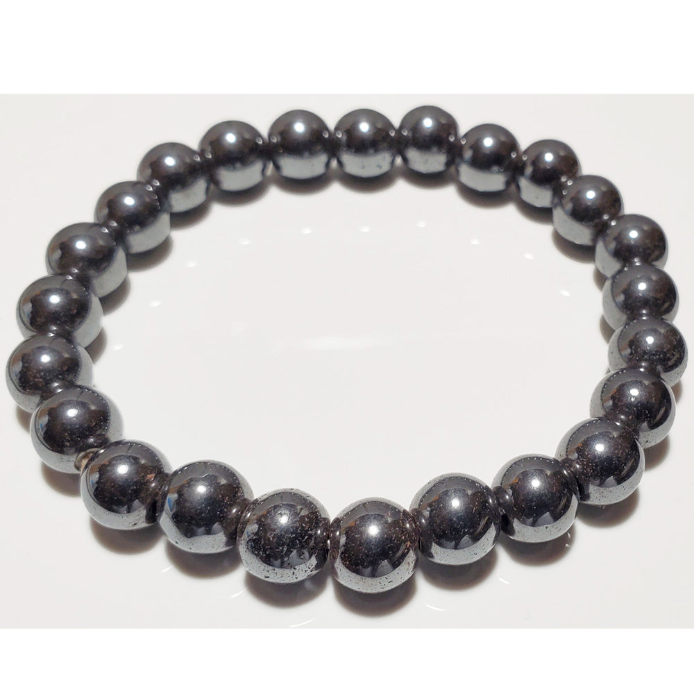 8mm Hematite Beaded Elastic Stretch Bracelet | Wild Lotus® | @wildlotusbrand