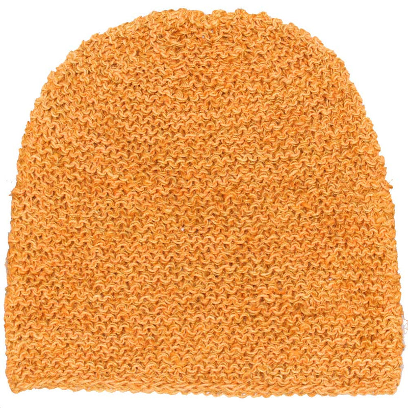 Orange Handwoven 100% Hemp Beanie Hat