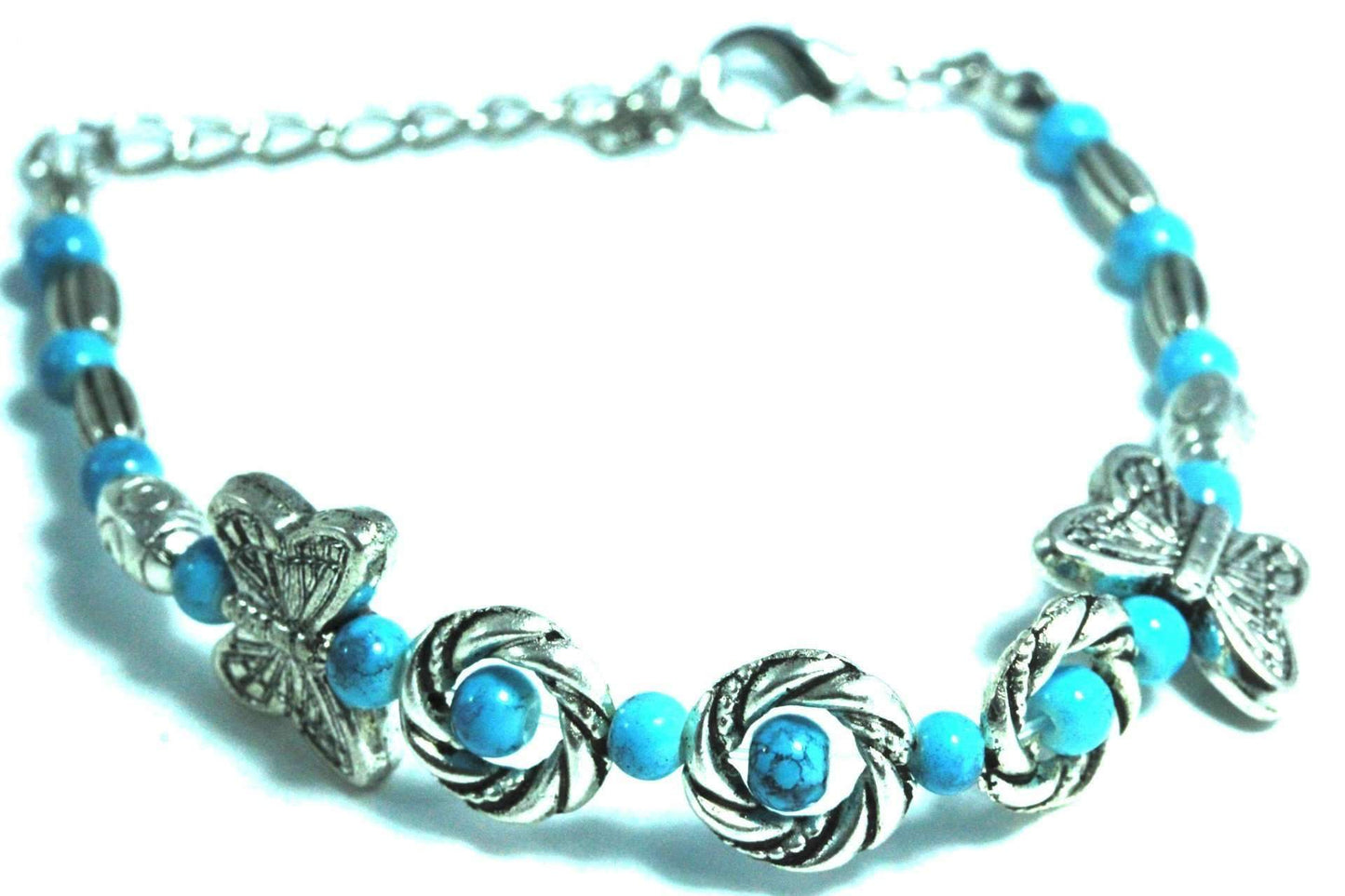 Turquoise Breezy Butterfly Charm Bracelet
