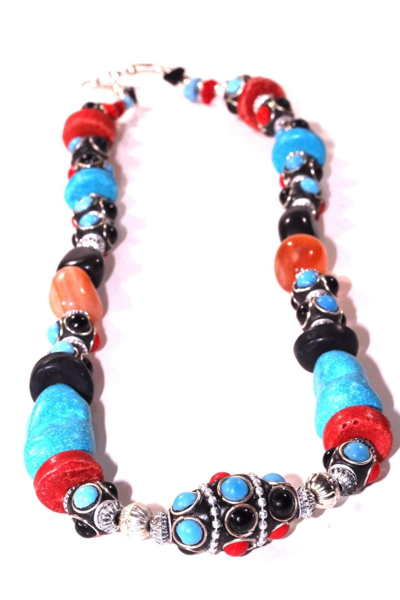 Eastern Flare Resin Beads & Charms Necklace
