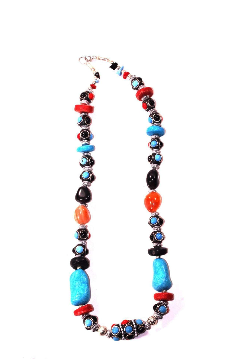 Eastern Flare Resin Beads & Charms Necklace