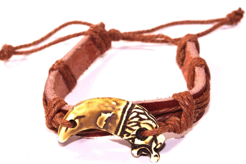Brown Dragon Tooth Leather Bracelet