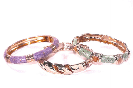 Shimmering Enamel Hinged Bangles | Wild Lotus