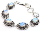 Victorian Style Aqua Glass Bracelet