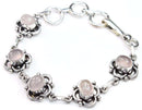 Rock Smokey Quartz in Petal Charms Bracelet