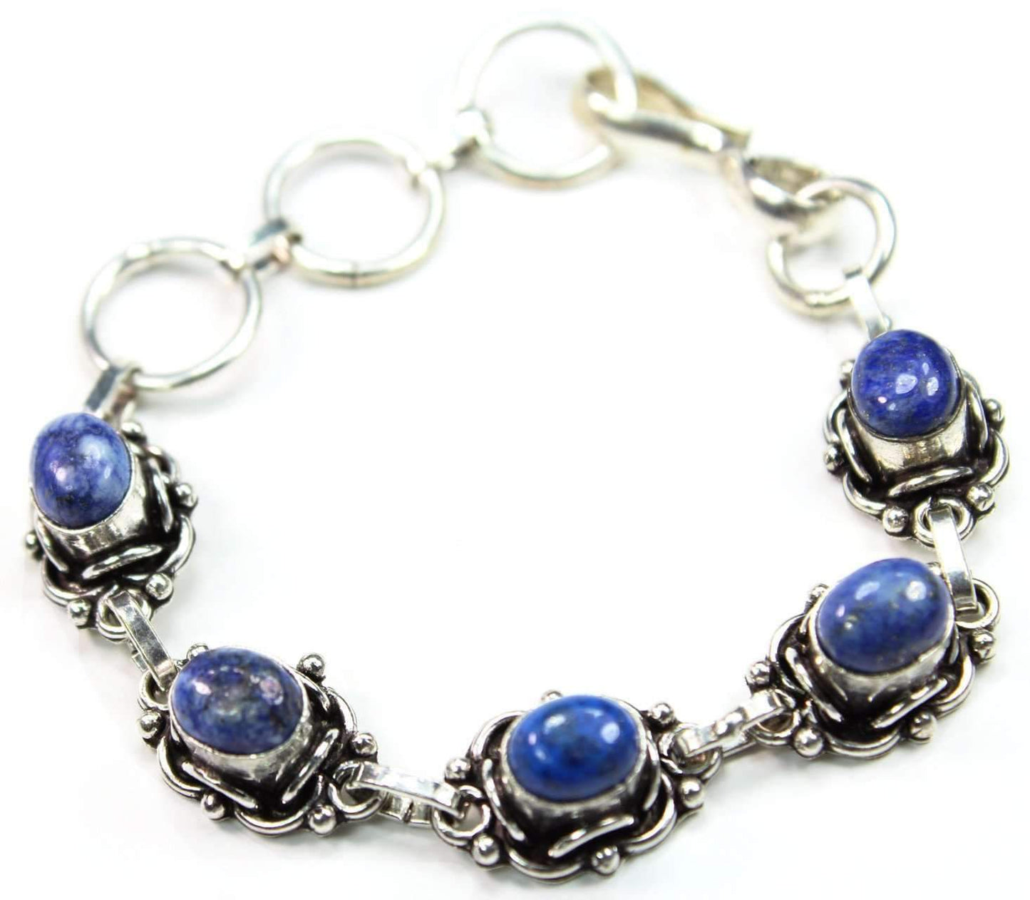 Blue & White Raw Agate Bracelet
