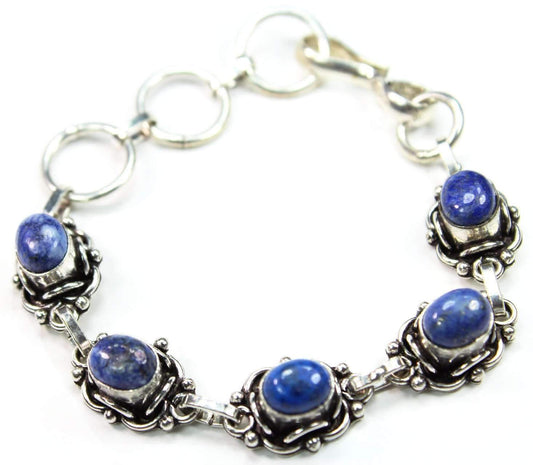 Blue & White Raw Agate Bracelet