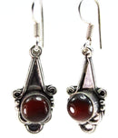 Dark Burgundy Agate Drop Earrings