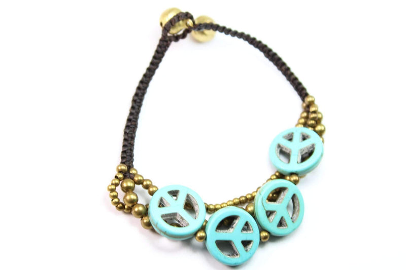 Boho Peace Symbol Bracelet