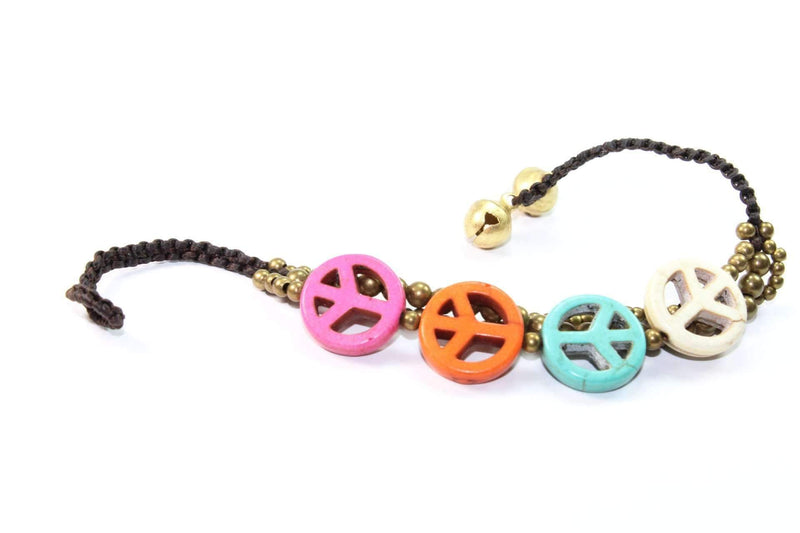 Boho Peace Symbol Bracelet