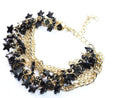 Black Three Tier Star Charm Bracelet