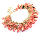 Light Coral Three Tier Star Charm Bracelet