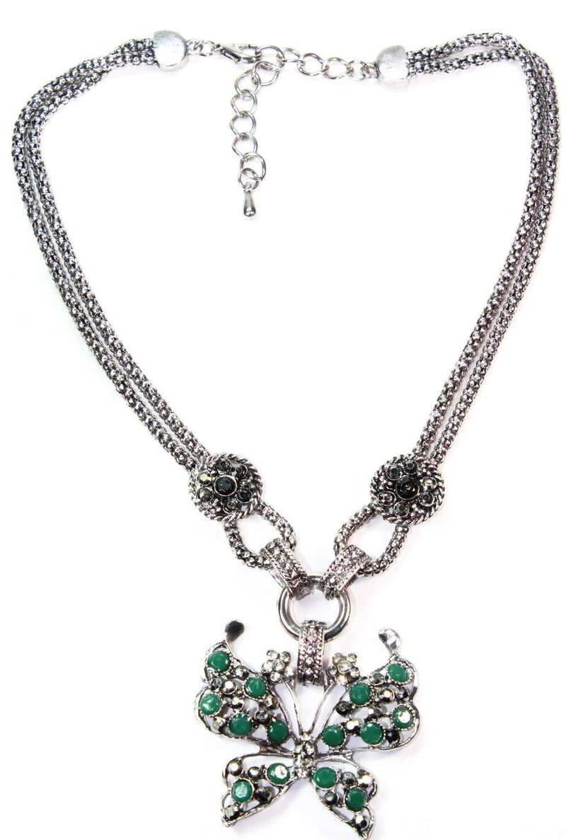 Green Dazzling Butterfly Necklace