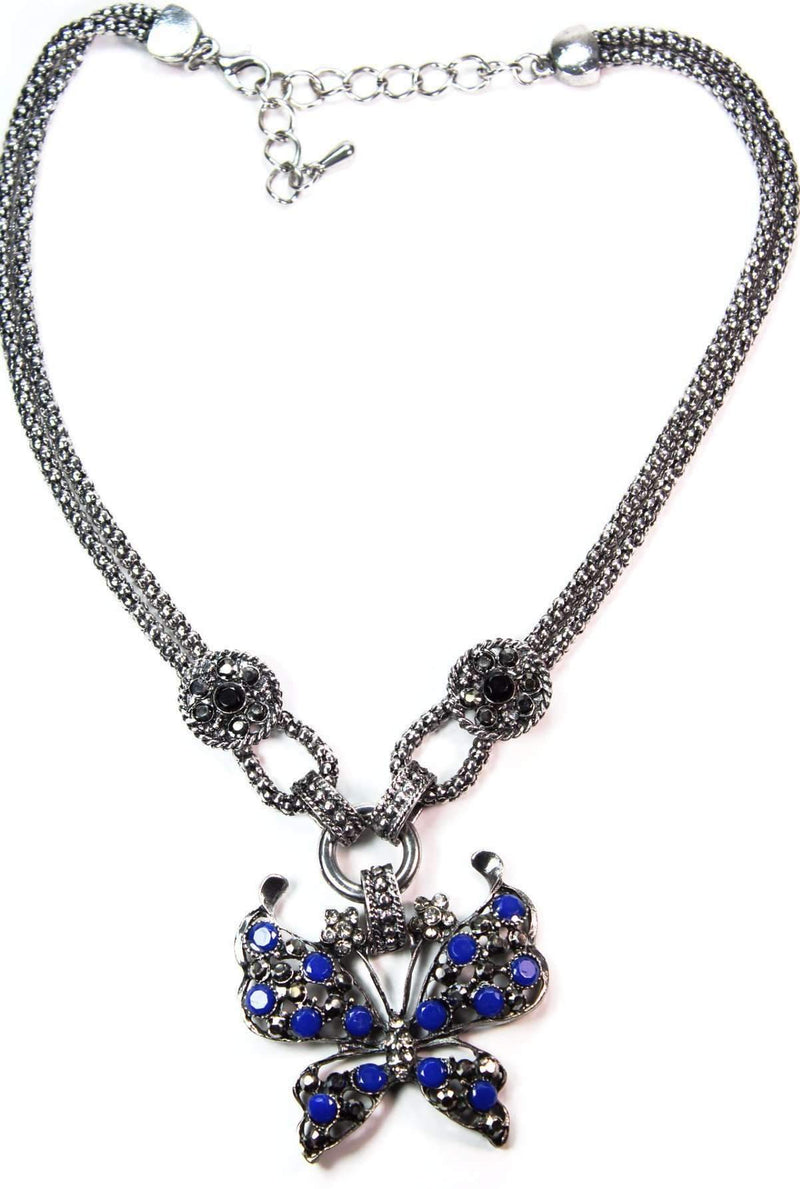 Blue Dazzling Butterfly Necklace