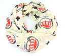 Fleur De Lis & Queens Crown Printed Scarf