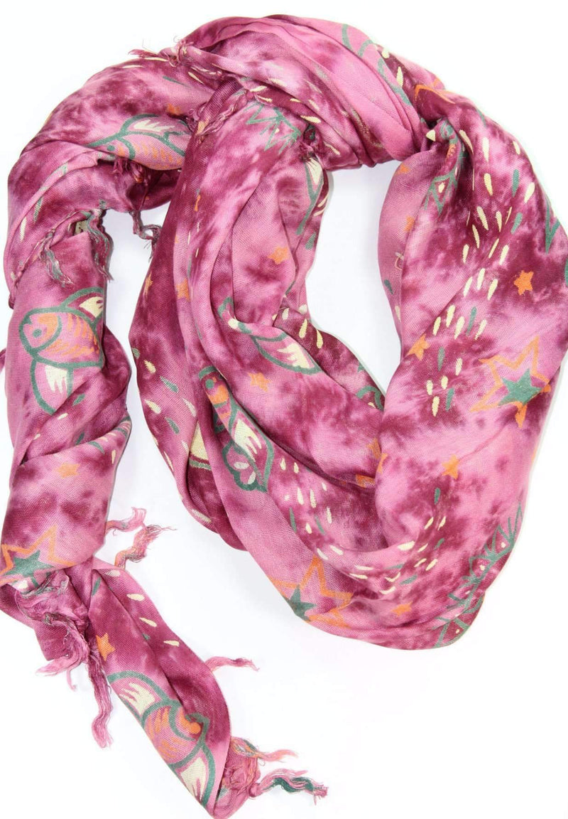 Love The Stars & Sea Pink Print Sarong Wrap