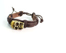 Skull Leather Bone Bracelet