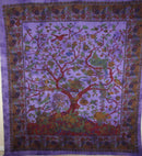 Violet Tree of Life Birds Tapestry | Wild Lotus