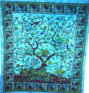 Turquoise Tree of Life Birds Tapestry