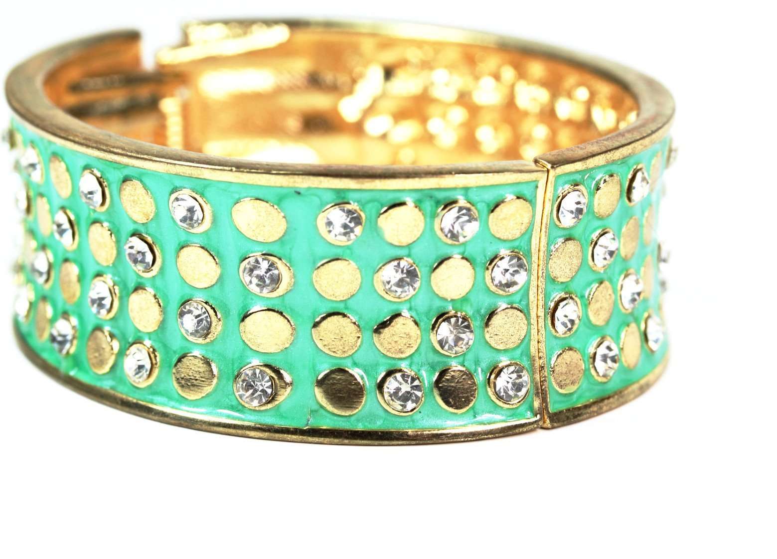 Green Polka Dot Bling Bangle