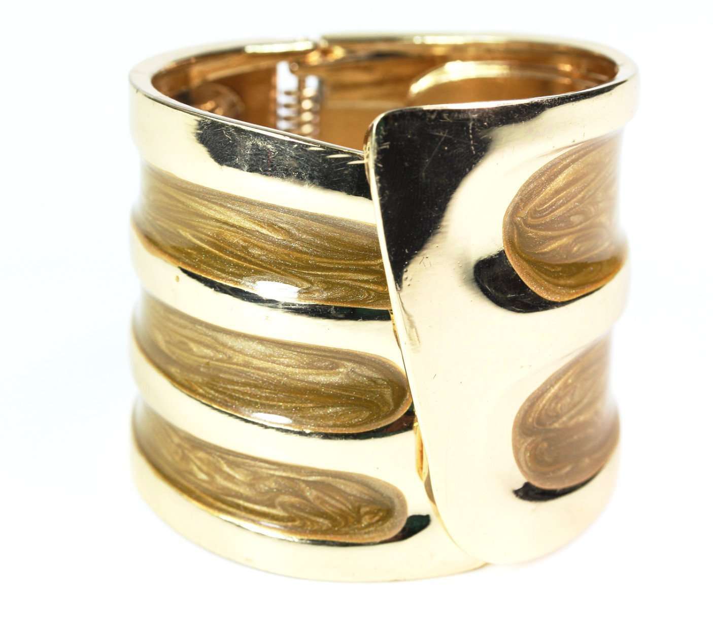 Caramel Twinkling Enamel Hinged Bangle