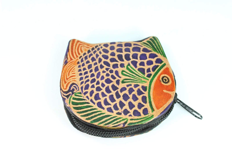 Colorful Fishies Coin Leather Purse